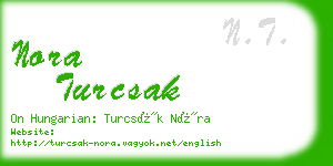 nora turcsak business card